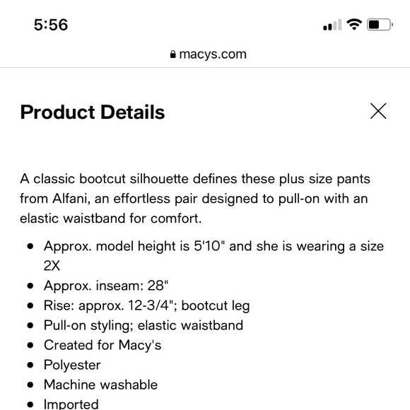 A classic bootcut silhouette defines these plus size pants from Alfani. - Picture 3 of 4